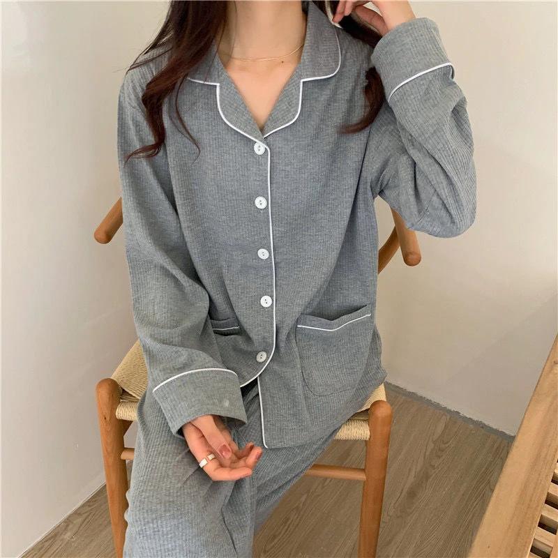 Japanese Pajamas Women Ins Sweet And Simple Homewear Suit by GJG Denim