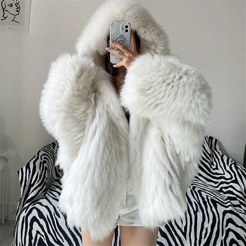 Fashion Long Sleeve Fluffy Coat Women by GJG Denim