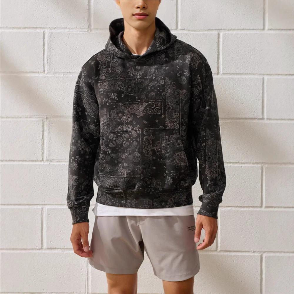 Men's Printed Paisley Design Hoodie by GJG Denim