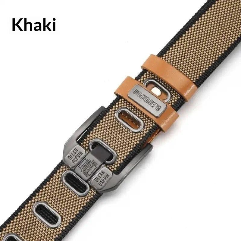 Men's Double-sided Canvas Outdoor Casual Belt With Alloy Pin Buckle by GJG Denim