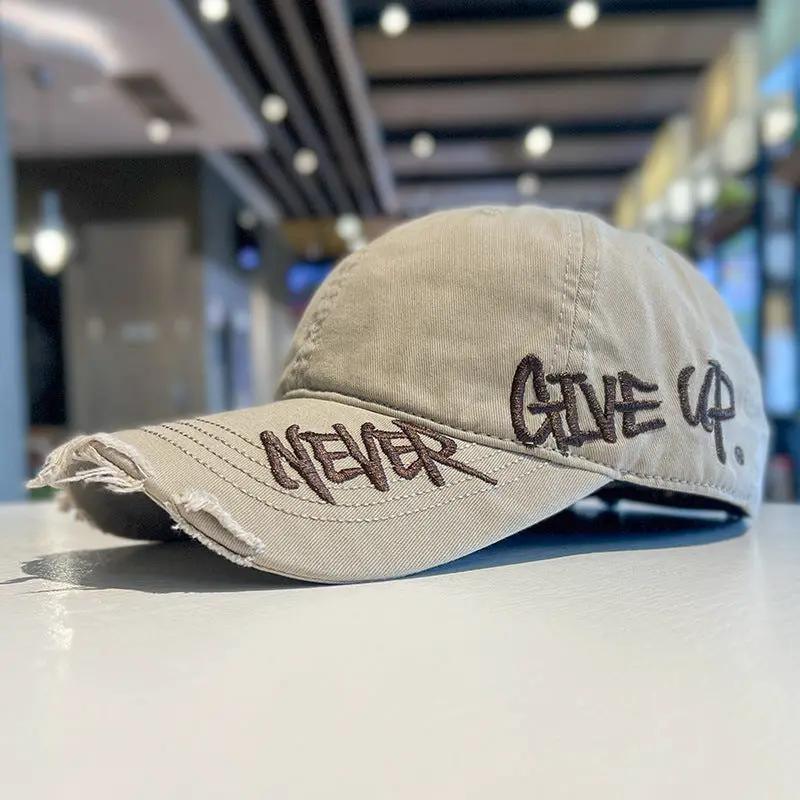 Men's "Never Give Up" Baseball Cap by GJG Denim
