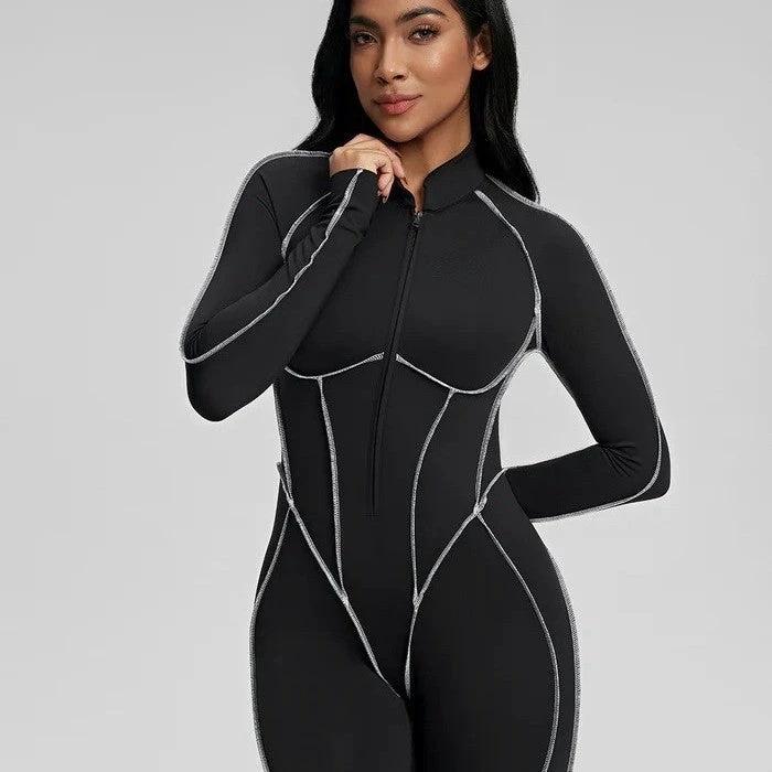 Sports Fitness Split Design One-piece Yoga Clothes With Chest Pad Breathable by GJG Denim