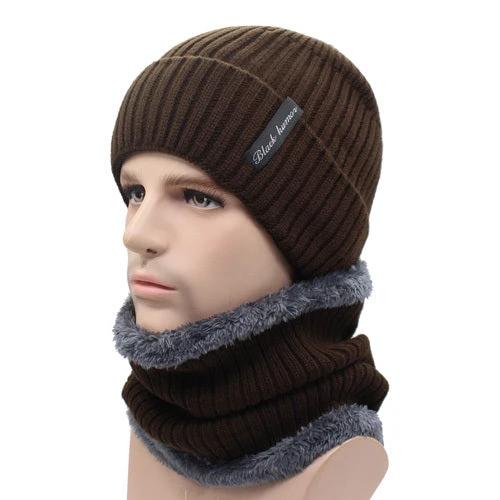 Men's Knitted Beanie and Neck Warmer Set (or Single Beanie) by GJG Denim