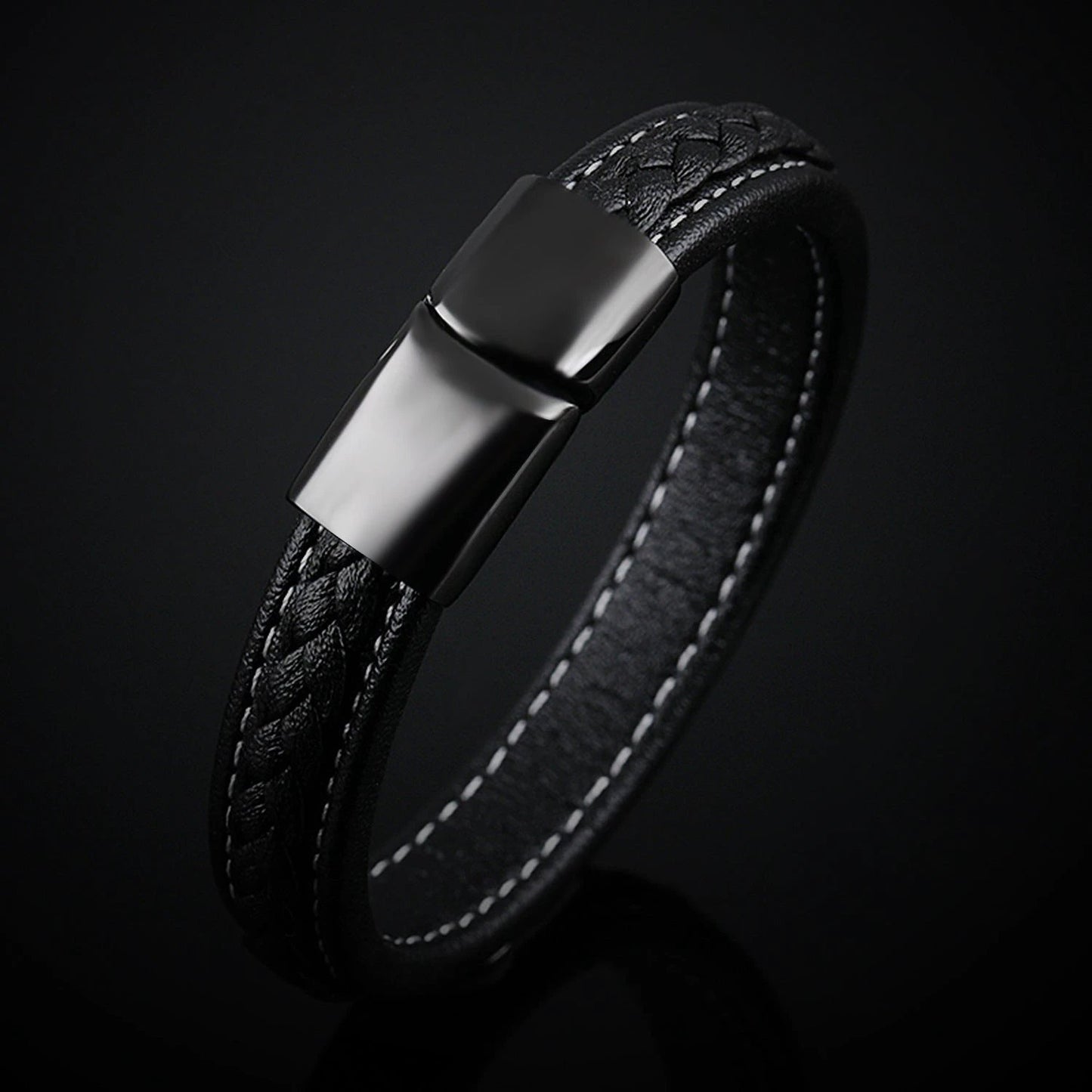 Men's Black Titanium Steel Bracelet by GJG Denim