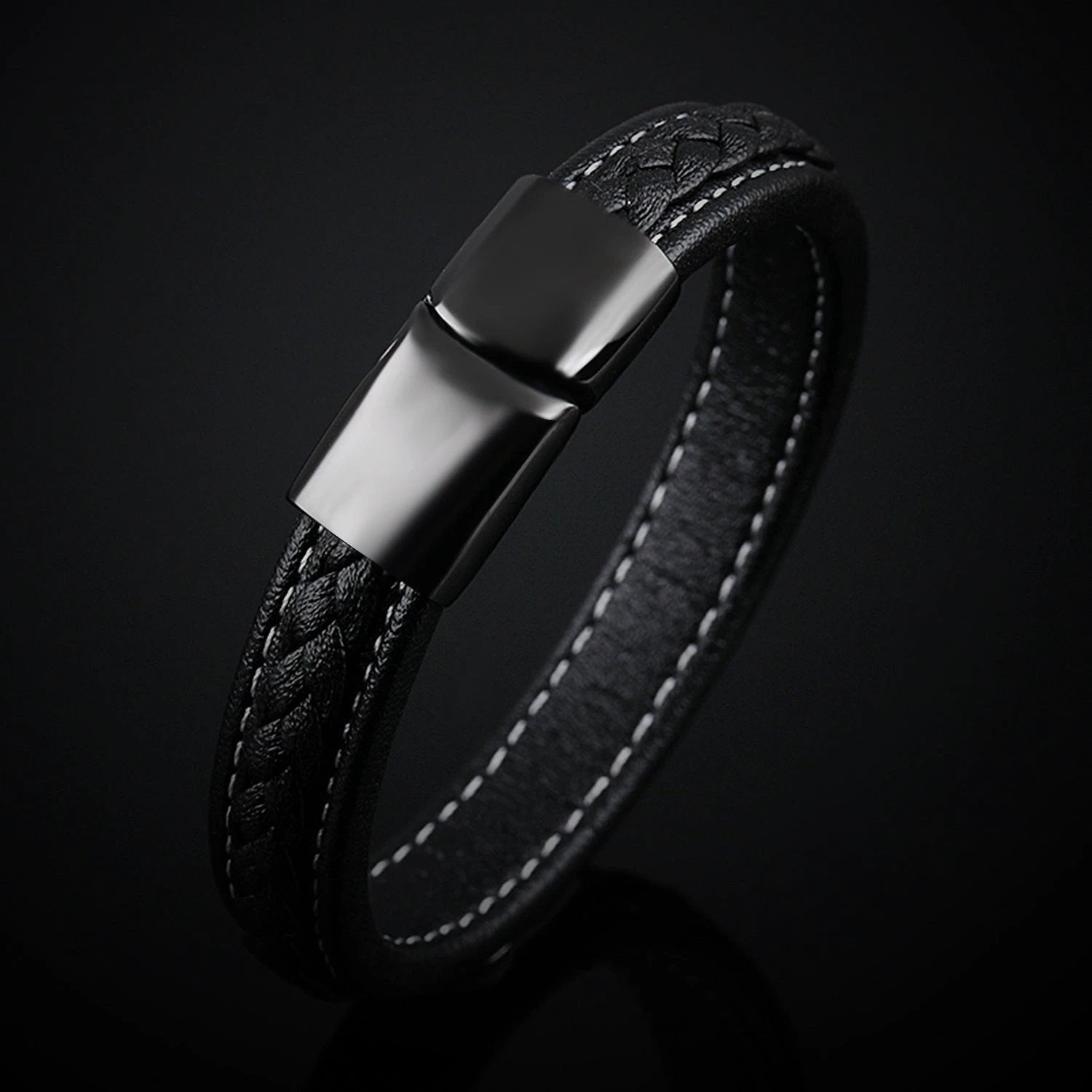 Men's Black Titanium Steel Bracelet by GJG Denim