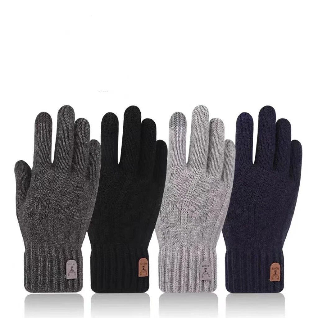 Men's Cold-proof Wool Knitted Gloves by GJG Denim