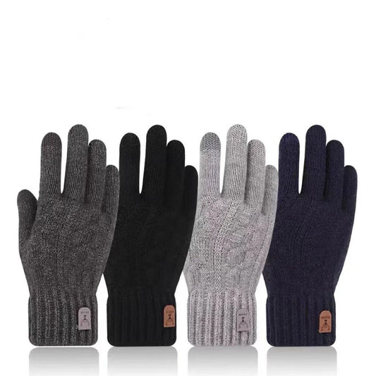 Men's Cold-proof Wool Knitted Gloves by GJG Denim