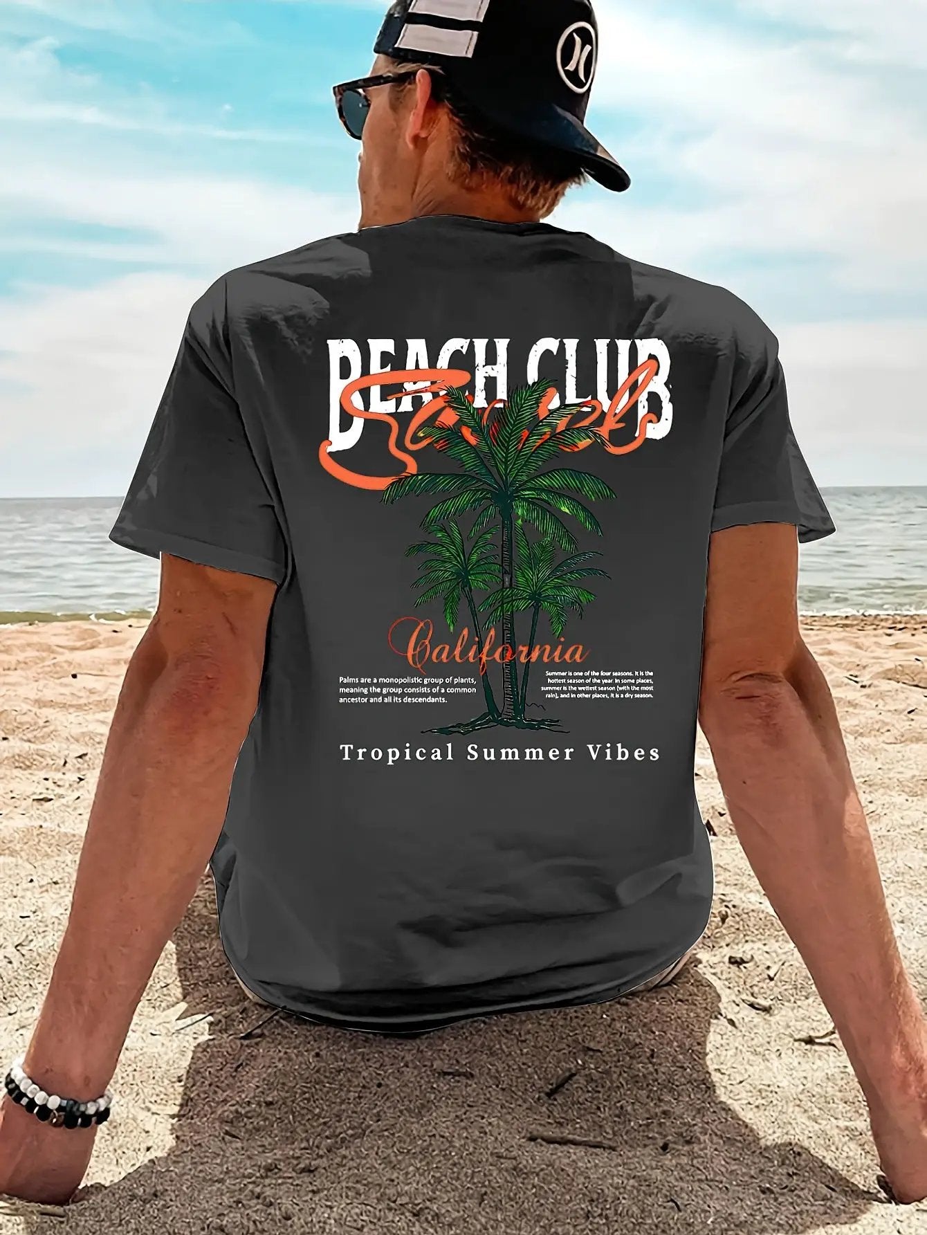 Beach Club Pattern Printed Men's T-shirt by GJG Denim
