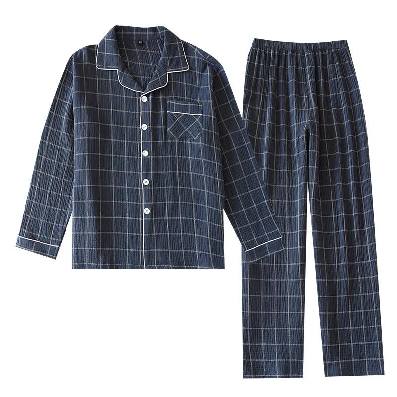 Plaid Long-Sleeved Pajamas by GJG Denim