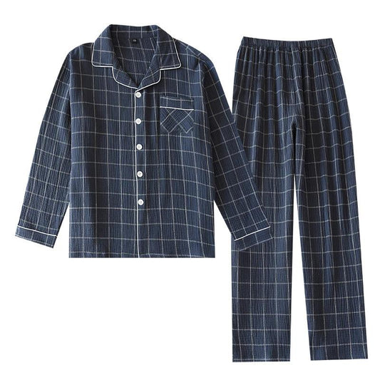 Plaid Long-Sleeved Pajamas by GJG Denim