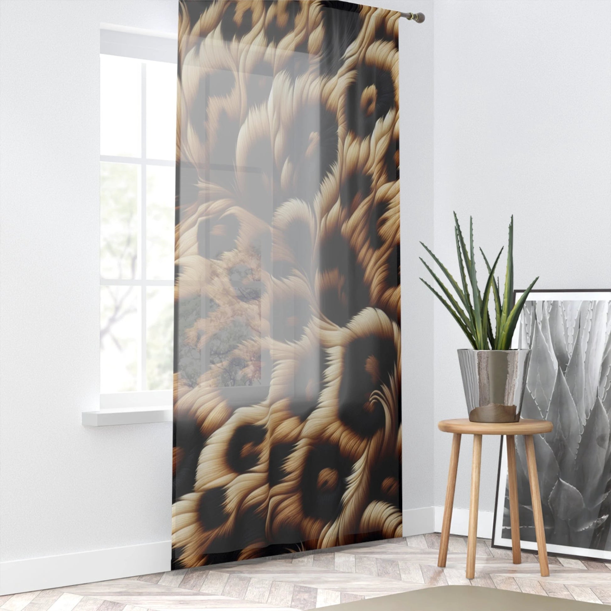 Elegant Animal Print Window Curtain, Chic Home Decor, Living Room Curtains, Boho Style Drapes, Unique Birthday Gift, Stylish Window [...] by Printify
