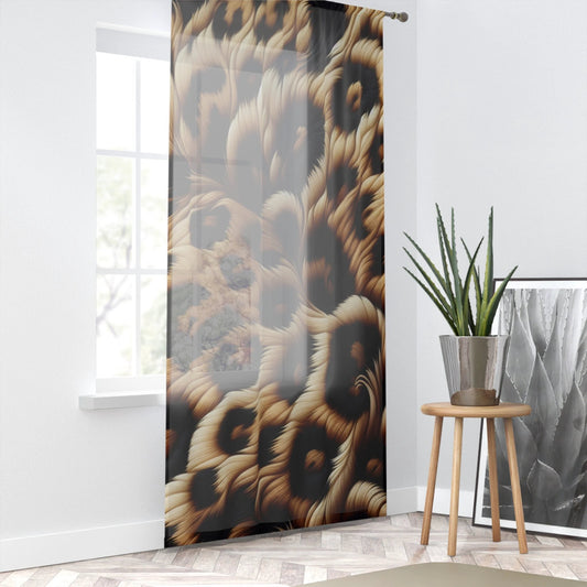 Elegant Animal Print Window Curtain, Chic Home Decor, Living Room Curtains, Boho Style Drapes, Unique Birthday Gift, Stylish Window [...] by Printify