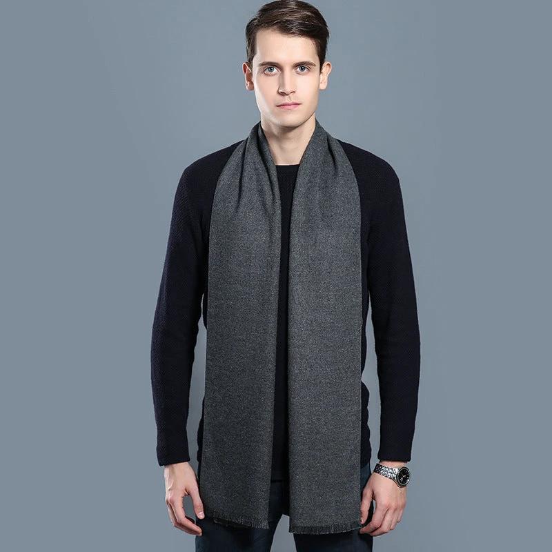 Simple Plaid Warm Keeping Artificial Cashmere Scarf by GJG Denim