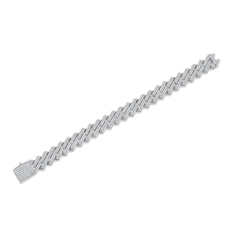 Moissanite Fashion S925 Silver Keel Bracelet by GJG Denim