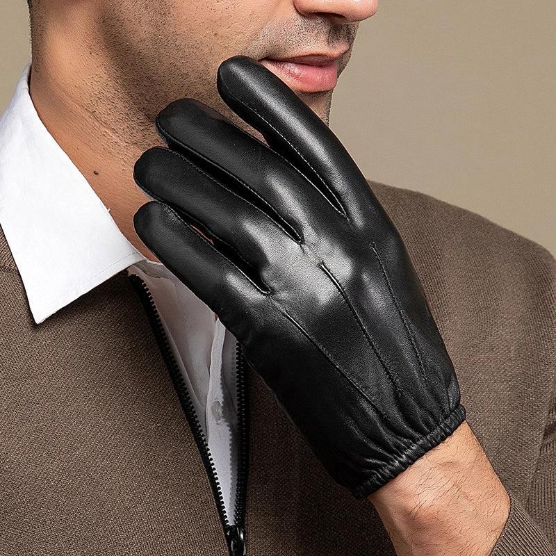 Genuine Sheep Skin Fleece Lined Gloves For Men by GJG Denim