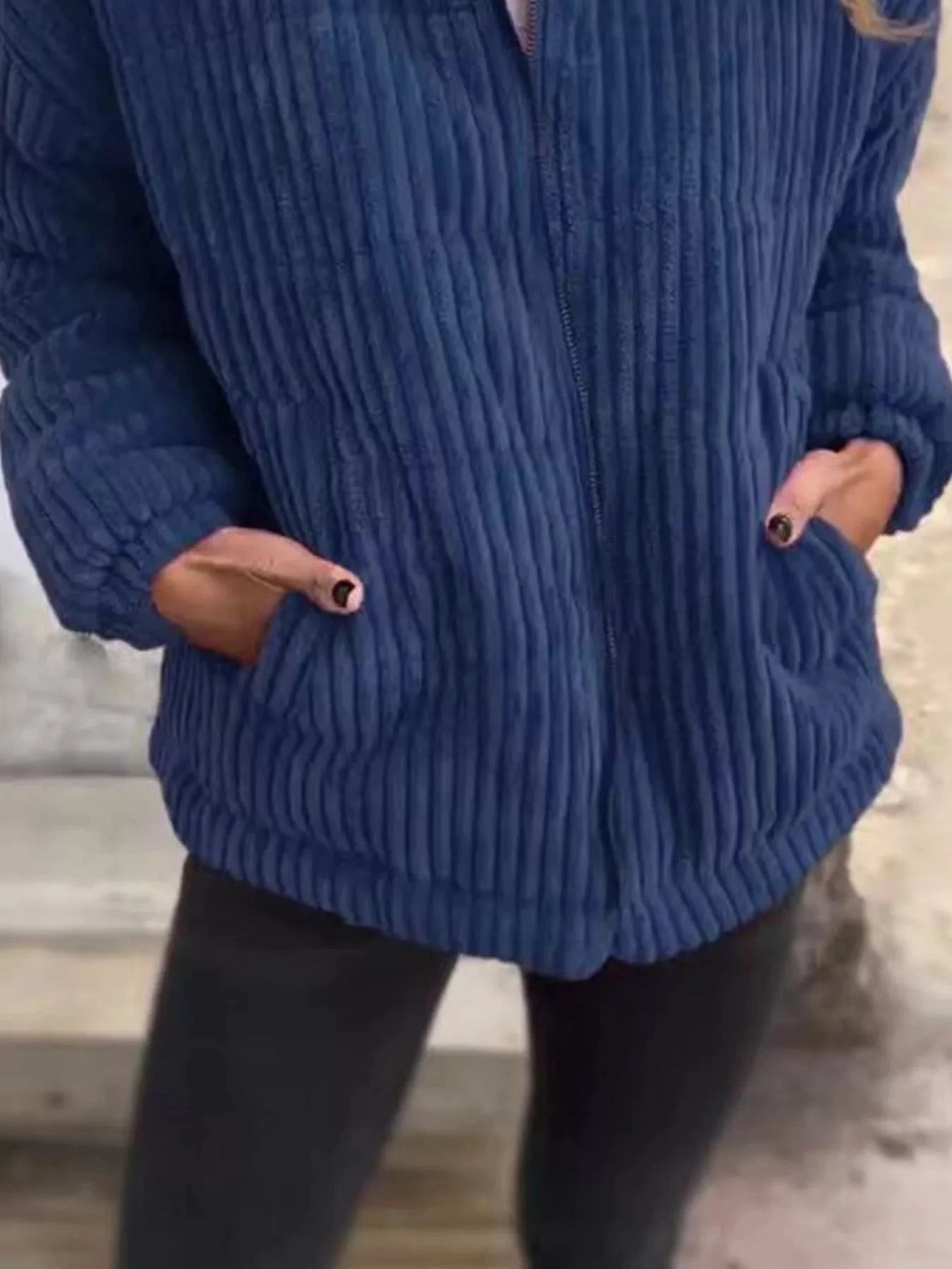 Full Size Zip Up Turtleneck Long Sleeve Winter Coat Plus Size by Lady Ros