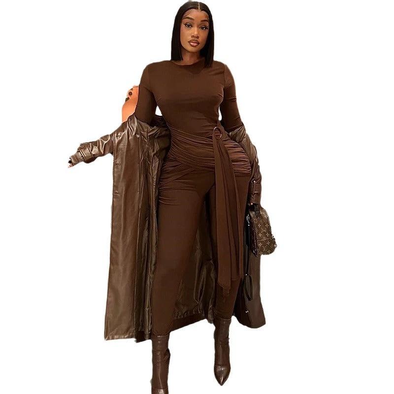 Long Sleeve Tight jumpsuit For Women by GJG Denim