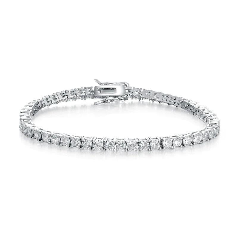 Classic 18K Gold Electroplated Zircon High-grade Tennis Full Diamond like Bracelet by GJG Denim