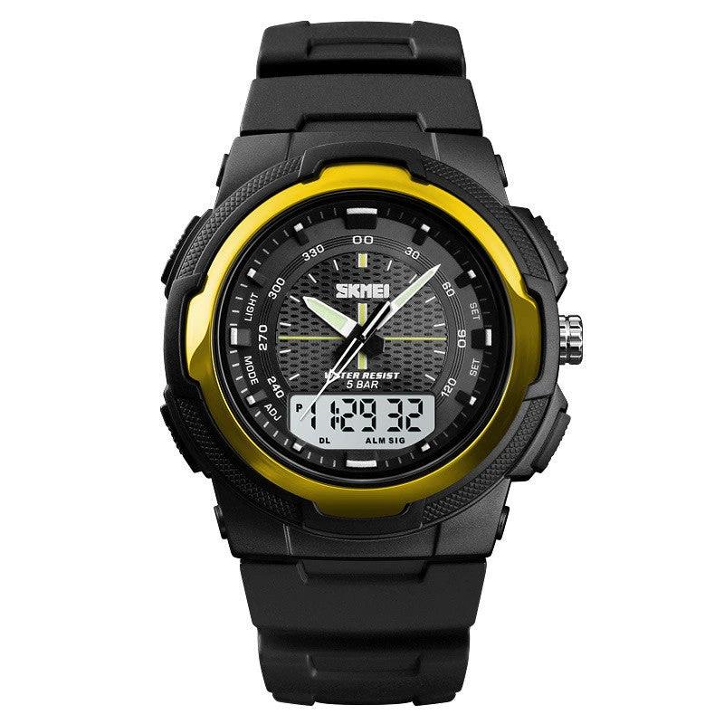 Men's Electronic Double Display Rubber Watch by GJG Denim