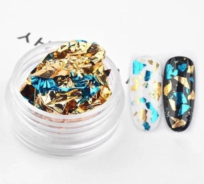 Nail tin foil fragment nail jewelry by GJG Denim