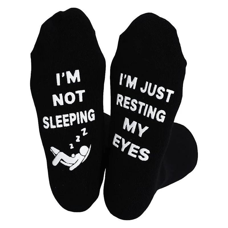 Men's Creative Foot Letter Non-slip Socks by GJG Denim