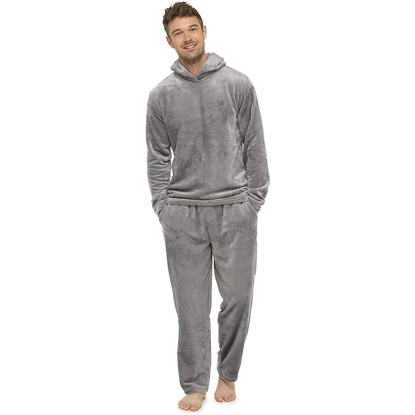 Flannel Grey Simple Men's Pajamas by GJG Denim