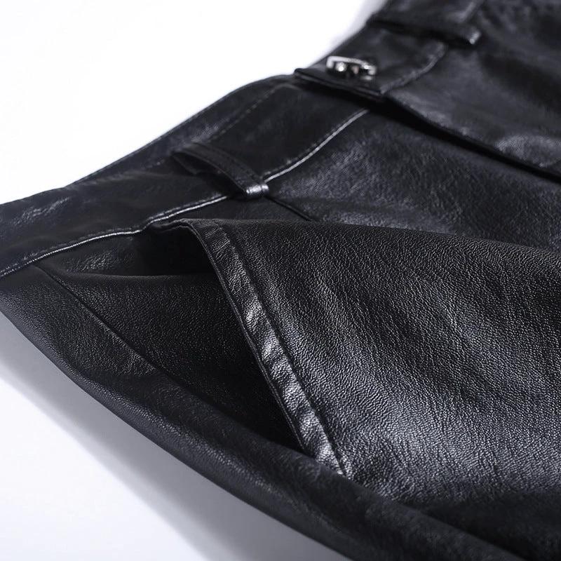 Fashion plus size loose women casual leather pants by GJG Denim