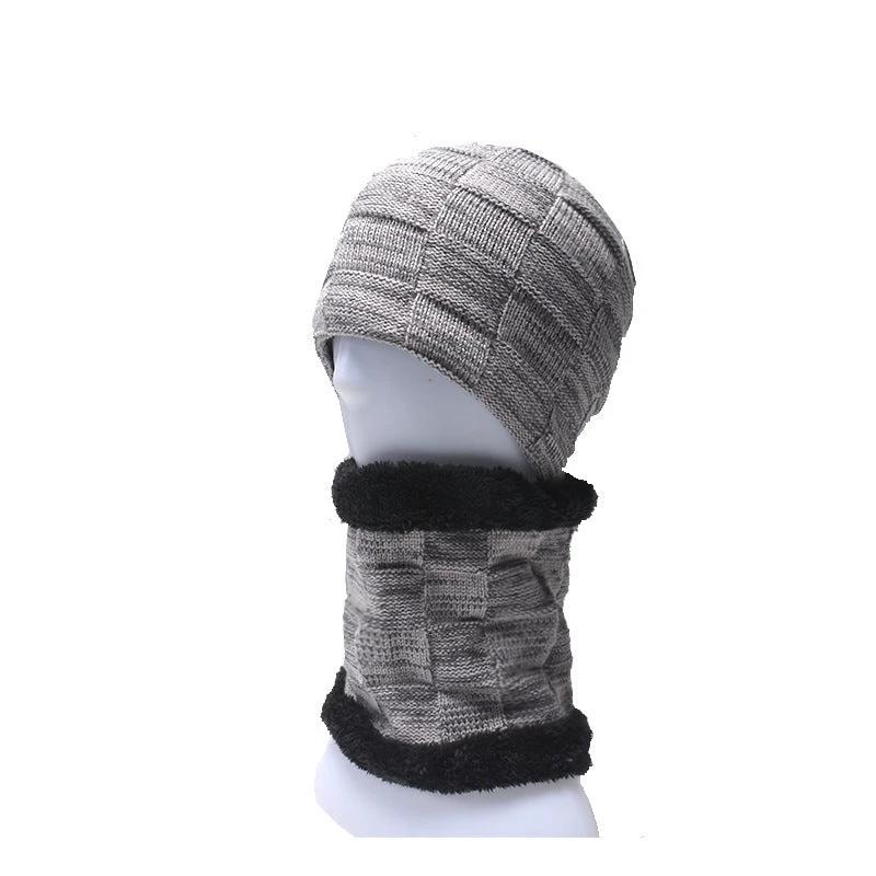 Men's Knitted Beanie and Neck Warmer Set by GJG Denim