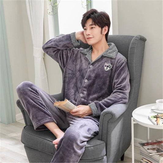 Men's Warm Casual Pajamas by GJG Denim