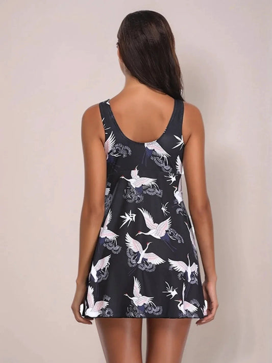 Full Size Printed Slit Plunge One-Piece Swimwear Plus Size by Lady Ros