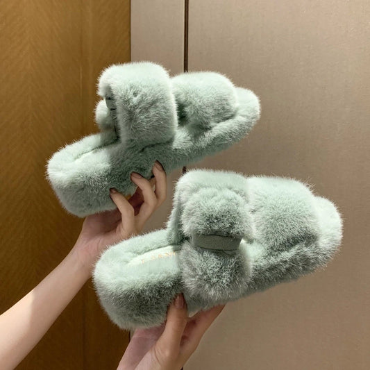 Women's plush slippers by GJG Denim