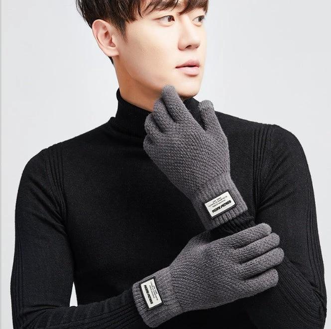 Men's Fall and Winter Knitted Yarn Gloves by GJG Denim