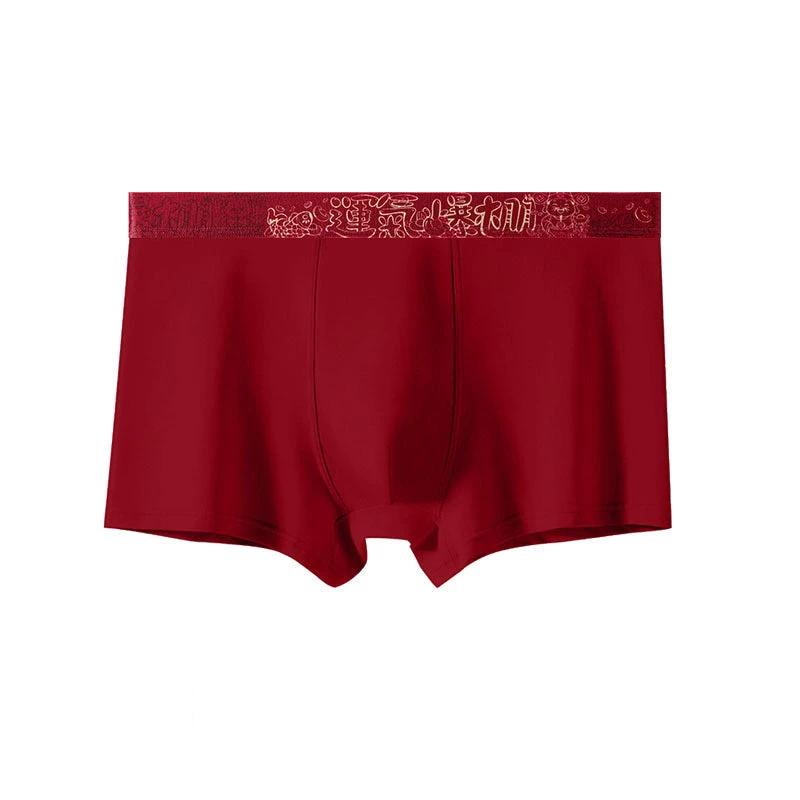 Men's Cotton Simple Red Underwear by GJG Denim