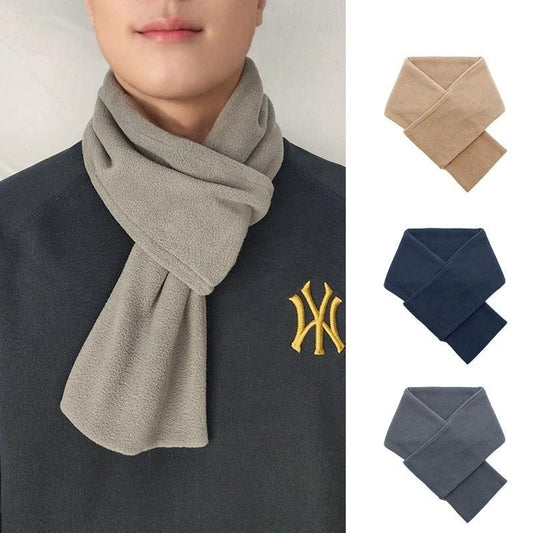 Autumn And Winter Warm Scarf Fashion Simple Solid Color Men's Polar Fleece by GJG Denim