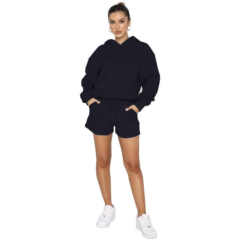 Solid Color Pullover Hooded Long Sleeves Sweater For Women by GJG Denim