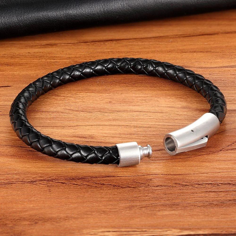 Men's Braided Stainless Steel Clasp Bracelet by GJG Denim