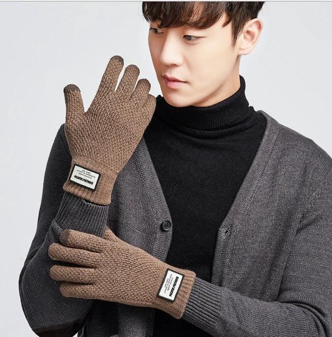 Men's Fall and Winter Knitted Yarn Gloves by GJG Denim