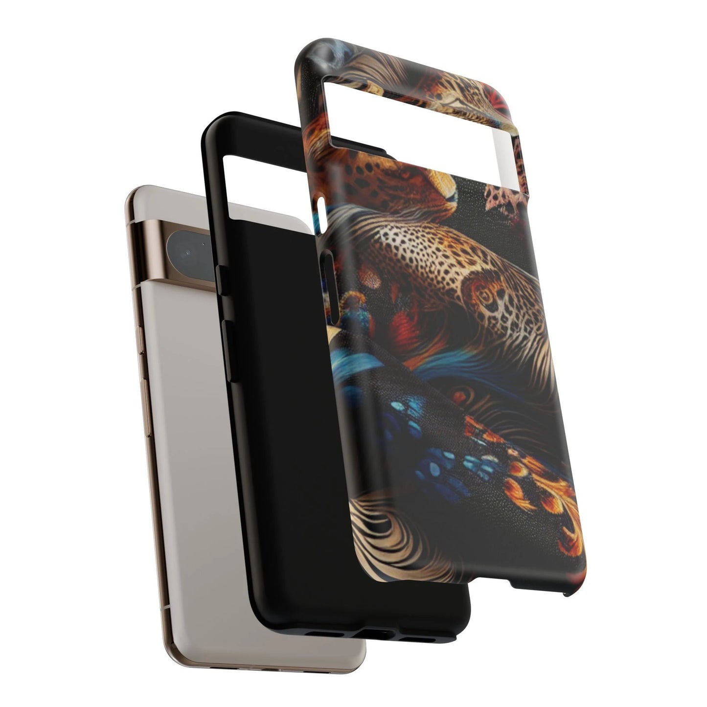 Stylish Tough Phone Case with Elegant Black and Gold Design by Printify