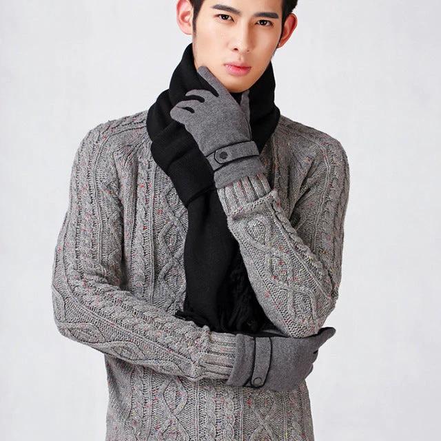 Imitated Cashmere Casual Thick Scarf For Men by GJG Denim