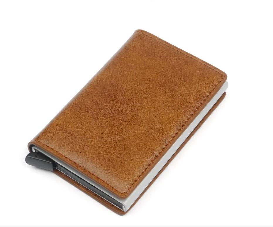 Automatic Pop-up Leather Card Holder For Men by GJG Denim