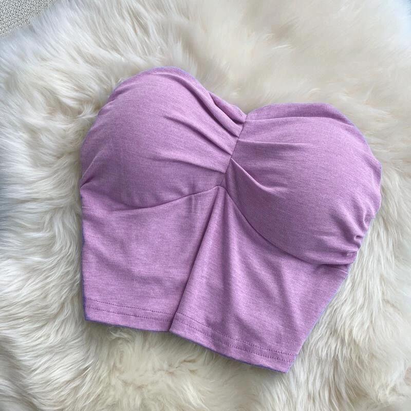 Outer Wear Wrapped Chest Strapless With Chest Pad Anti-exposure Inner Base Underwear by GJG Denim