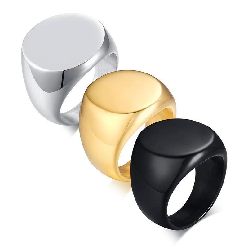 Stainless Steel Round Ring For Men by GJG Denim