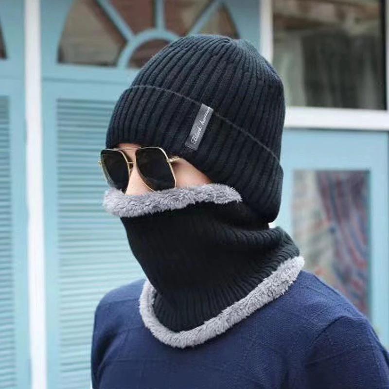 Men's Knitted Beanie and Neck Warmer Set (or Single Beanie) by GJG Denim