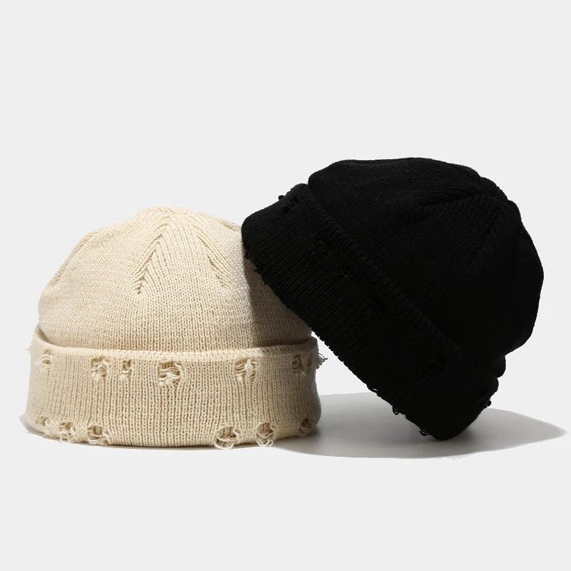 Men's Hole Knitted Beanie by GJG Denim
