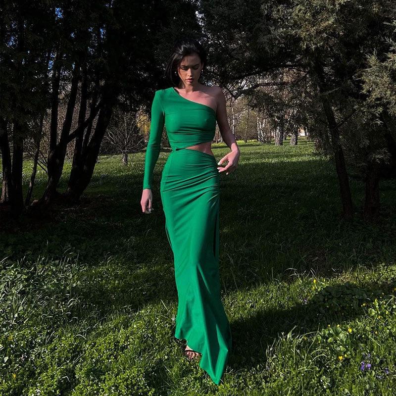 Fold Split Dinner Temperament Dress by GJG Denim