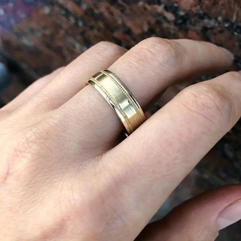 Fashion Creative Gold Stainless Steel Ring For Men by GJG Denim