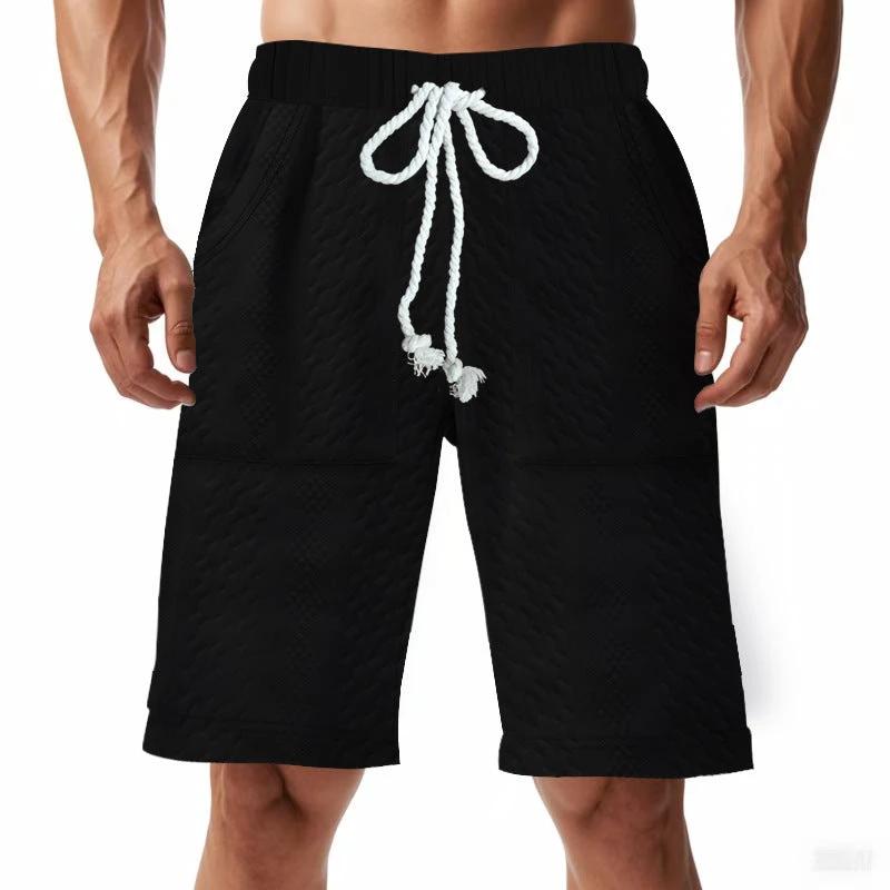 Men's Casual Loose-fitting Knitted Jacquard Shorts by GJG Denim