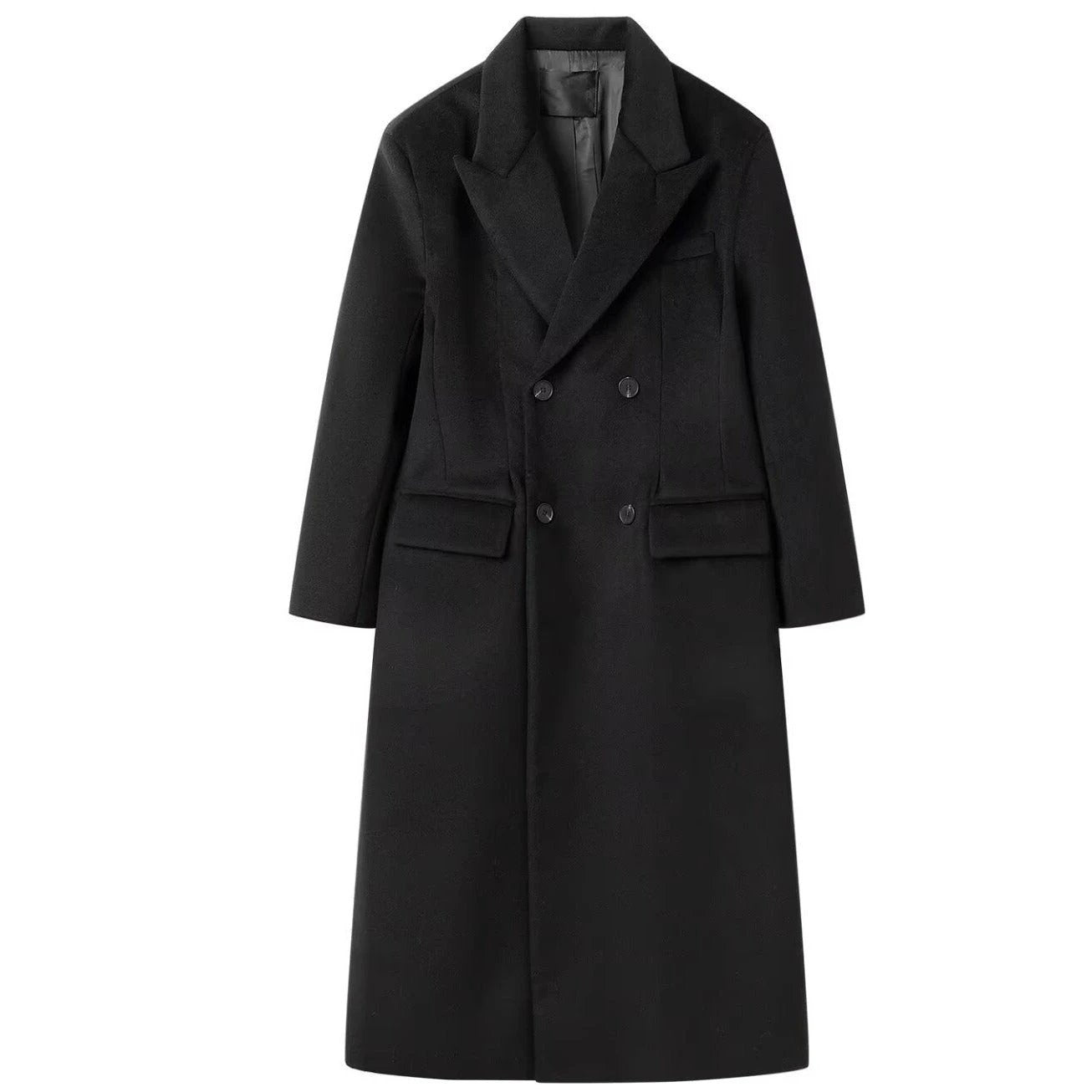 Long Woolen Coat Woolen British Style Trench Coat Spring by GJG Denim