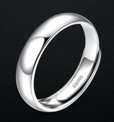Men's Glossy Simple Silver Ring by GJG Denim