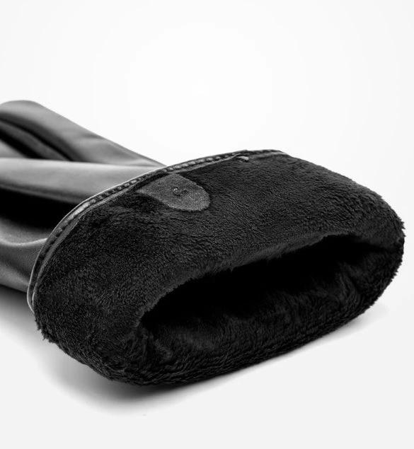 Men's PU Leather Warm Gloves by GJG Denim
